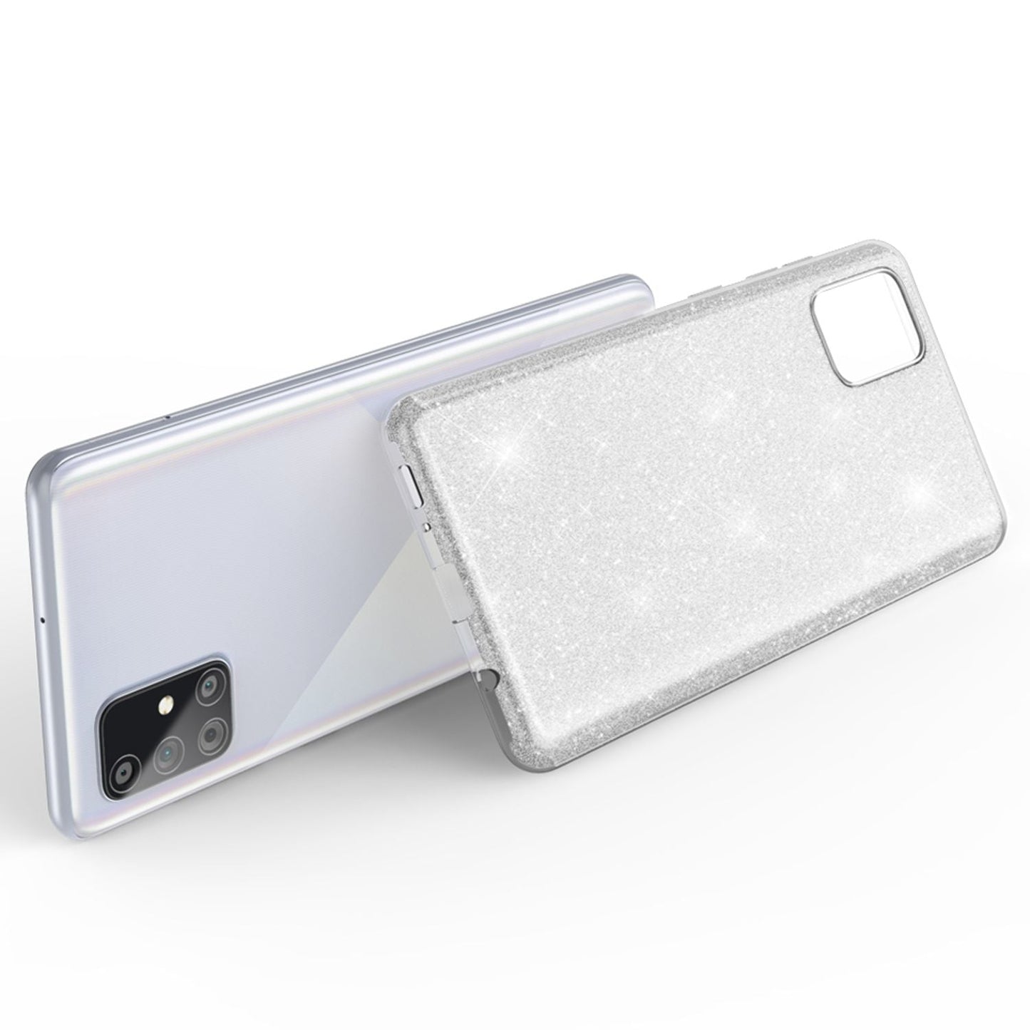 NALIA Glitzerhülle für Samsung Galaxy A71 – Funkelnder Glitzer-Look & Grip – SHINEPOP (Silikon Case) – Marke aus Berlin