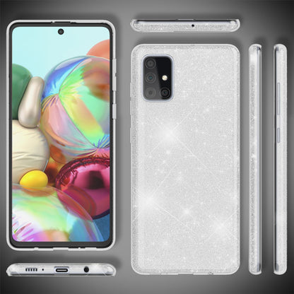 NALIA Glitzerhülle für Samsung Galaxy A71 – Funkelnder Glitzer-Look & Grip – SHINEPOP (Silikon Case) – Marke aus Berlin