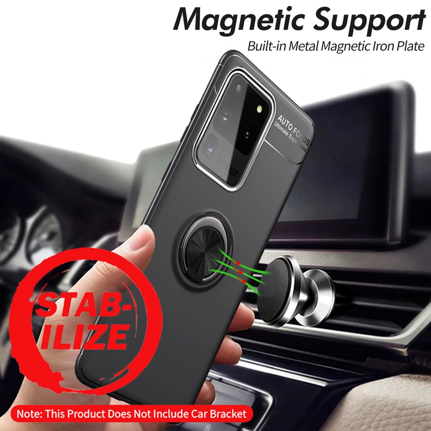 NALIA Ringhülle für Samsung Galaxy S20 Ultra – Ring-Ständer 360° & für Magnet-Halter – GRIP360 (Mattiertes Silikon Case) – Marke aus Berlin