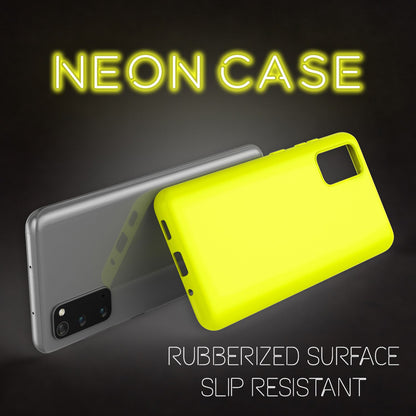 NALIA Neon Silikonhülle für Samsung Galaxy S20 – Soft-Touch & Signal-Neon – NEONSHOCK (Matte Schutzhülle) – Marke aus Berlin
