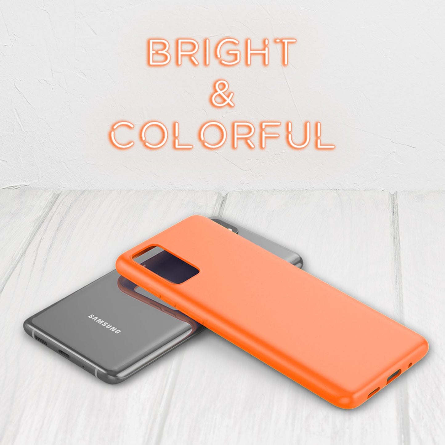 NALIA Neon Silikonhülle für Samsung Galaxy S20 – Soft-Touch & Signal-Neon – NEONSHOCK (Matte Schutzhülle) – Marke aus Berlin