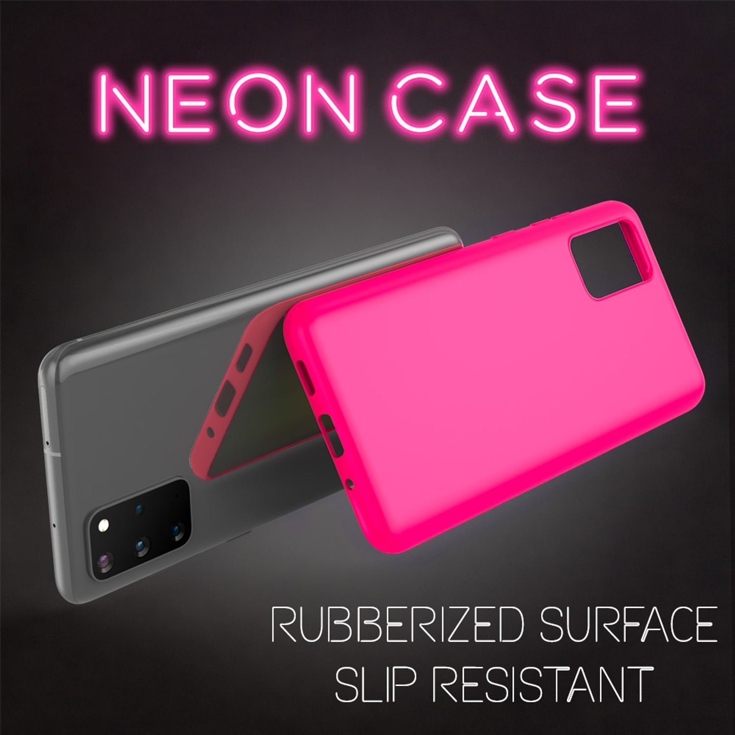 NALIA Neon Silikonhülle für Samsung Galaxy S20 Plus – Soft-Touch & Signal-Neon – NEONSHOCK (Matte Schutzhülle) – Marke aus Berlin