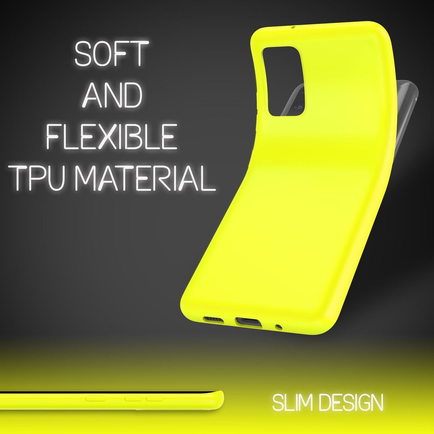 NALIA Neon Silikonhülle für Samsung Galaxy S20 Plus – Soft-Touch & Signal-Neon – NEONSHOCK (Matte Schutzhülle) – Marke aus Berlin