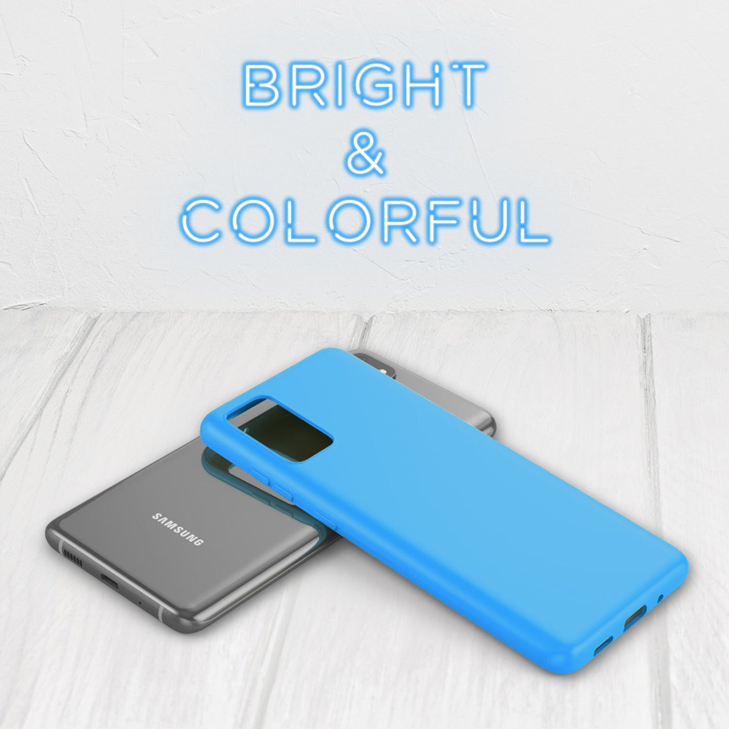 NALIA Neon Silikonhülle für Samsung Galaxy S20 Plus – Soft-Touch & Signal-Neon – NEONSHOCK (Matte Schutzhülle) – Marke aus Berlin