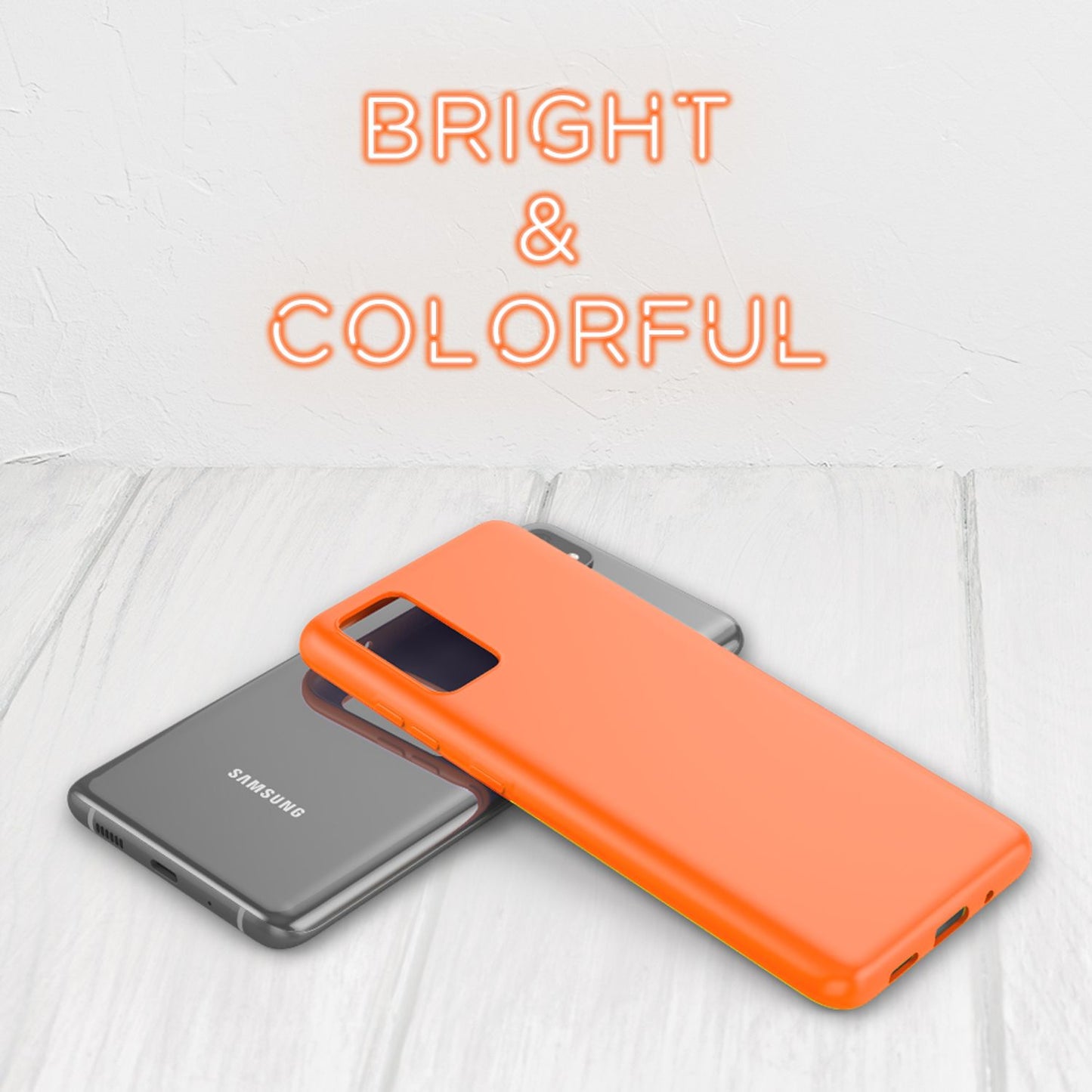 NALIA Neon Silikonhülle für Samsung Galaxy S20 Plus – Soft-Touch & Signal-Neon – NEONSHOCK (Matte Schutzhülle) – Marke aus Berlin