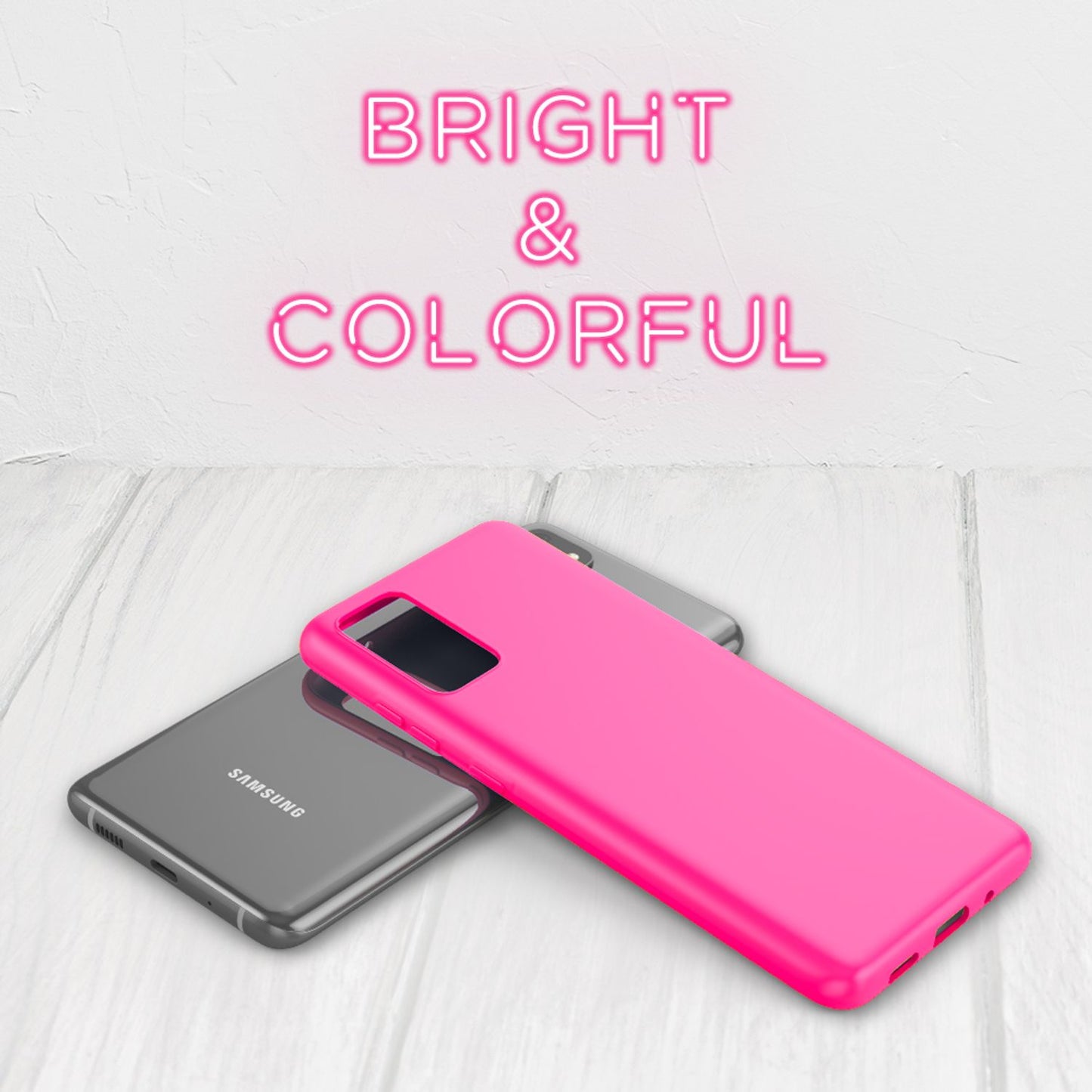 NALIA Neon Silikonhülle für Samsung Galaxy S20 Plus – Soft-Touch & Signal-Neon – NEONSHOCK (Matte Schutzhülle) – Marke aus Berlin