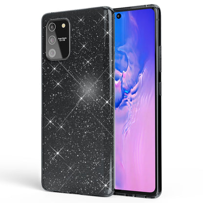 NALIA Glitzerhülle für Samsung Galaxy S10 Lite – Funkelnder Glitzer-Look & Grip – SHINEPOP (Silikon Case) – Marke aus Berlin