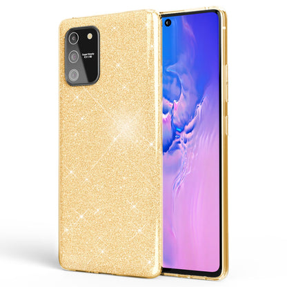 NALIA Glitzerhülle für Samsung Galaxy S10 Lite – Funkelnder Glitzer-Look & Grip – SHINEPOP (Silikon Case) – Marke aus Berlin