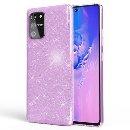 NALIA Glitzerhülle für Samsung Galaxy S10 Lite – Funkelnder Glitzer-Look & Grip – SHINEPOP (Silikon Case) – Marke aus Berlin