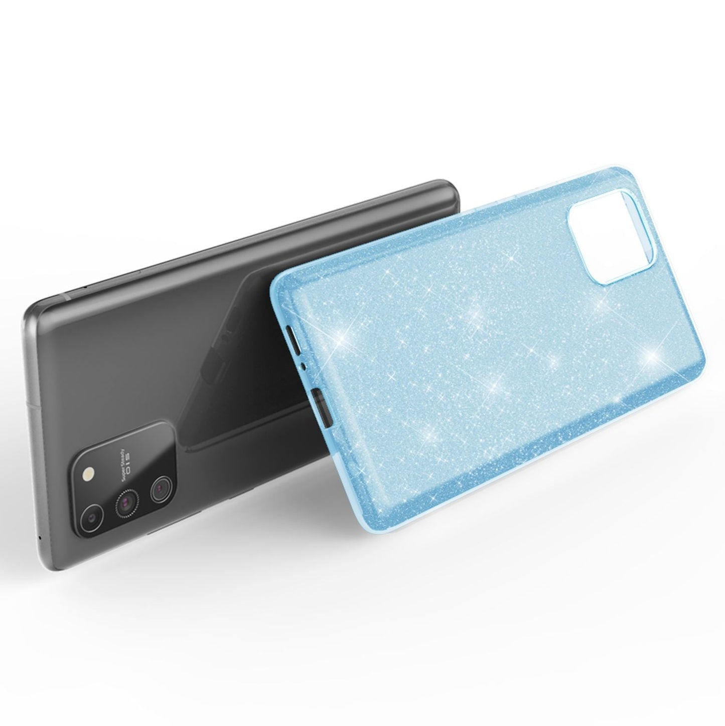 NALIA Glitzerhülle für Samsung Galaxy S10 Lite – Funkelnder Glitzer-Look & Grip – SHINEPOP (Silikon Case) – Marke aus Berlin