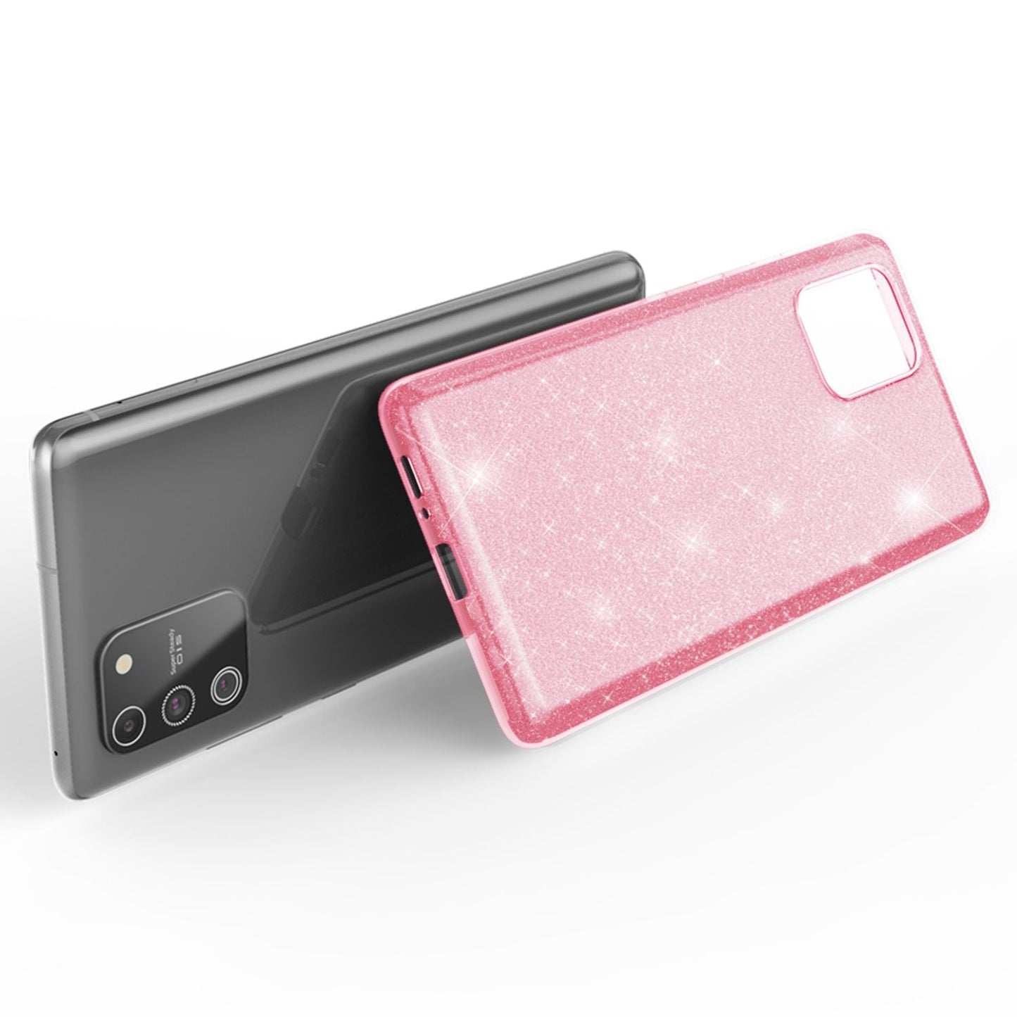 NALIA Glitzerhülle für Samsung Galaxy S10 Lite – Funkelnder Glitzer-Look & Grip – SHINEPOP (Silikon Case) – Marke aus Berlin