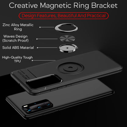 NALIA Ringhülle für Huawei P40 Pro – Ring-Ständer 360° & für Magnet-Halter – GRIP360 (Mattiertes Silikon Case) – Marke aus Berlin