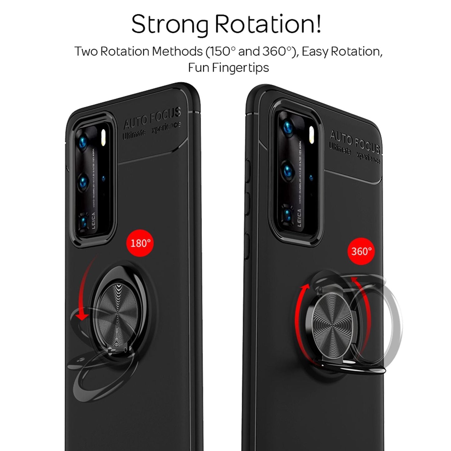 NALIA Ringhülle für Huawei P40 Pro – Ring-Ständer 360° & für Magnet-Halter – GRIP360 (Mattiertes Silikon Case) – Marke aus Berlin