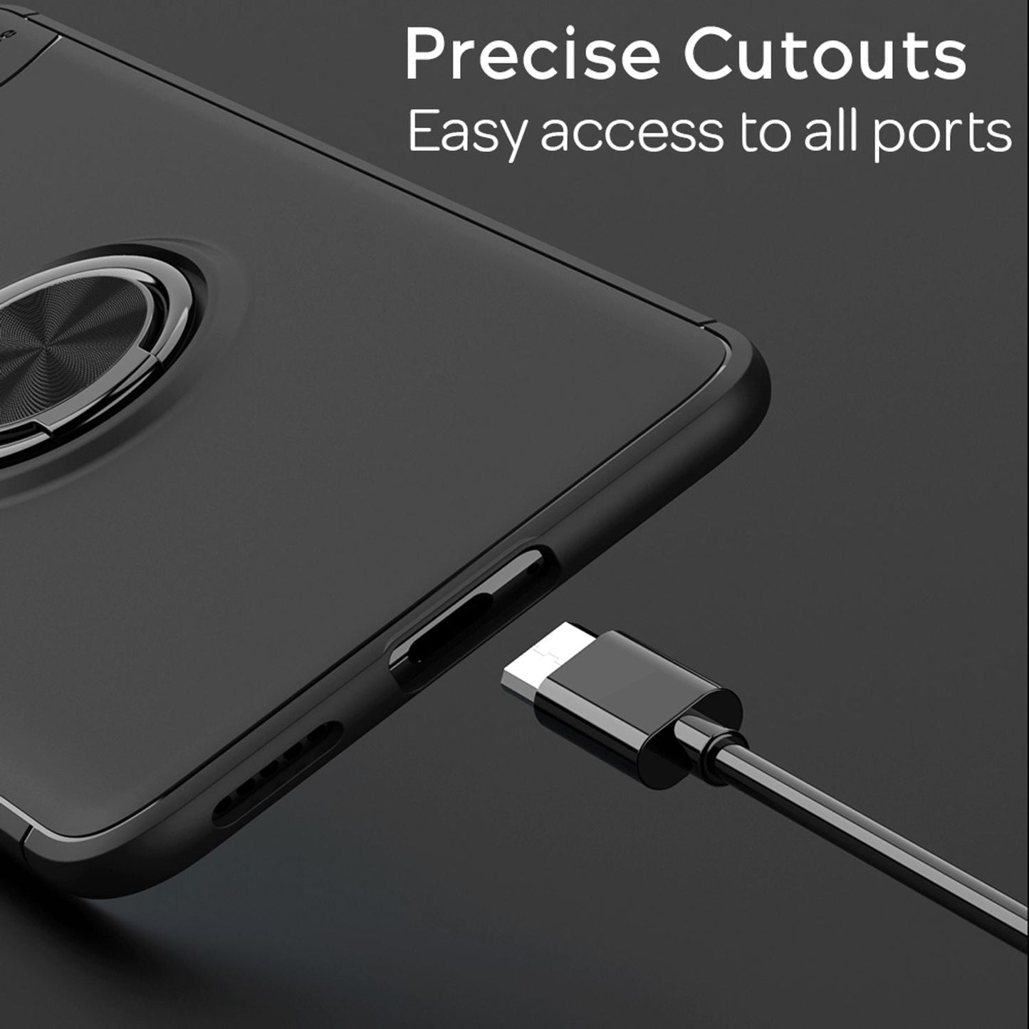 NALIA Ringhülle für Huawei P40 Pro – Ring-Ständer 360° & für Magnet-Halter – GRIP360 (Mattiertes Silikon Case) – Marke aus Berlin