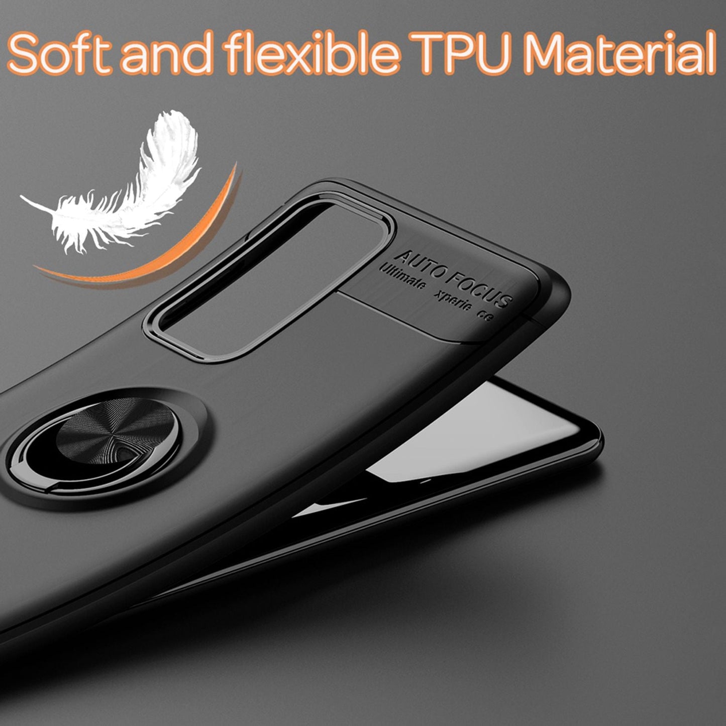 NALIA Ringhülle für Huawei P40 Pro – Ring-Ständer 360° & für Magnet-Halter – GRIP360 (Mattiertes Silikon Case) – Marke aus Berlin
