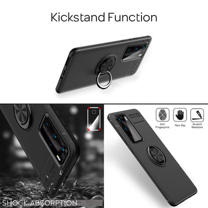 NALIA Ringhülle für Huawei P40 Pro – Ring-Ständer 360° & für Magnet-Halter – GRIP360 (Mattiertes Silikon Case) – Marke aus Berlin