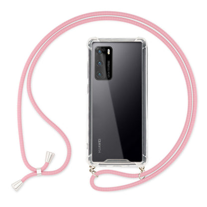 NALIA Handykette für Huawei P40 – Transparentes Hybrid-Case & Band – HANGIT (Anti-Gelb Rückseite & Verstellbar) – Marke aus Berlin