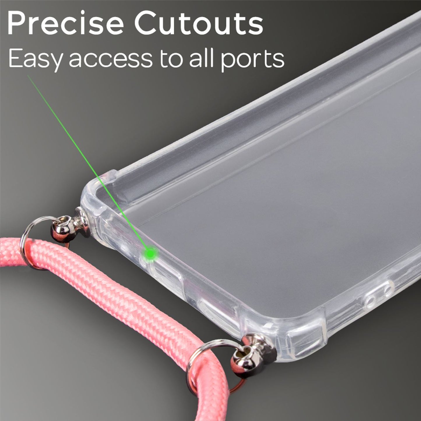 NALIA Handykette für Huawei P40 – Transparentes Hybrid-Case & Band – HANGIT (Anti-Gelb Rückseite & Verstellbar) – Marke aus Berlin