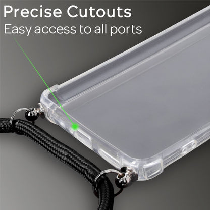 NALIA Handykette für Huawei P40 – Transparentes Hybrid-Case & Band – HANGIT (Anti-Gelb Rückseite & Verstellbar) – Marke aus Berlin