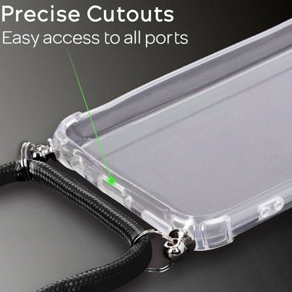 NALIA Handykette für Huawei P40 Lite – Transparentes Hybrid-Case & Band – HANGIT (Anti-Gelb Rückseite & Verstellbar) – Marke aus Berlin