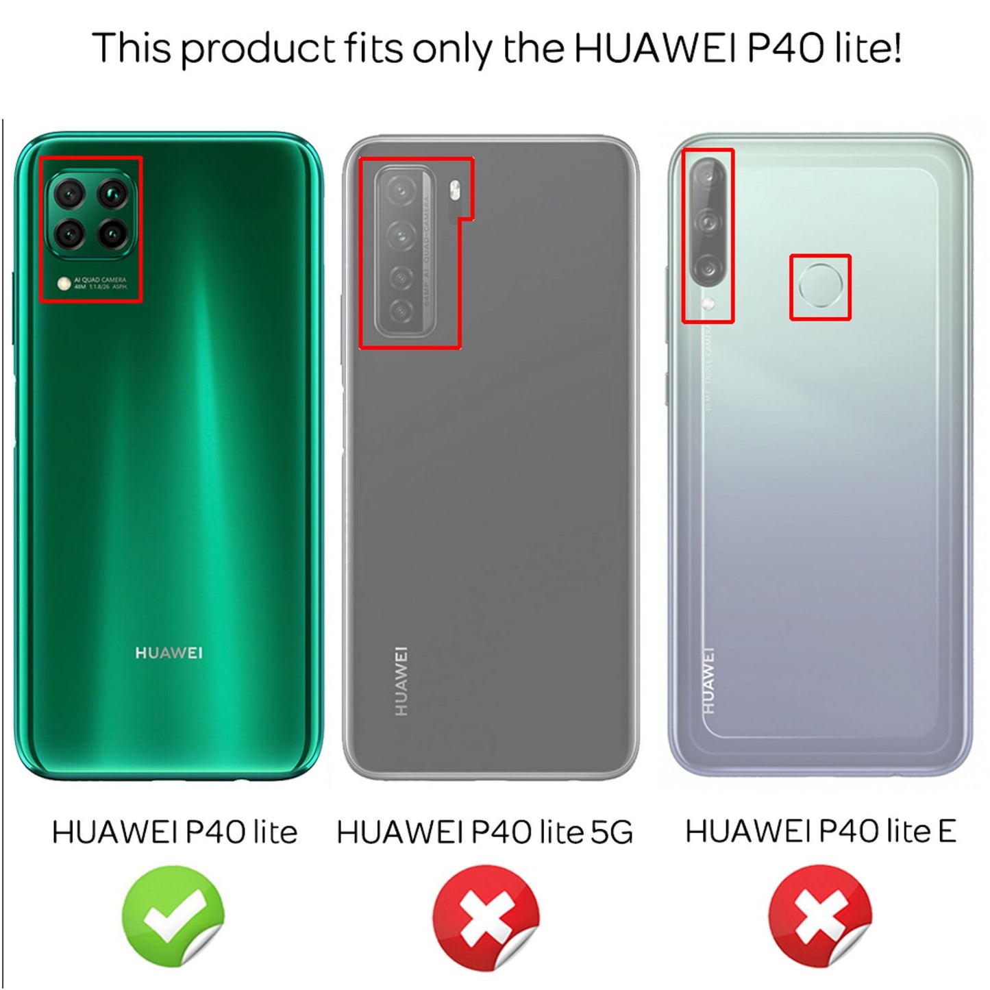 NALIA Handykette für Huawei P40 Lite – Transparentes Hybrid-Case & Band – HANGIT (Anti-Gelb Rückseite & Verstellbar) – Marke aus Berlin