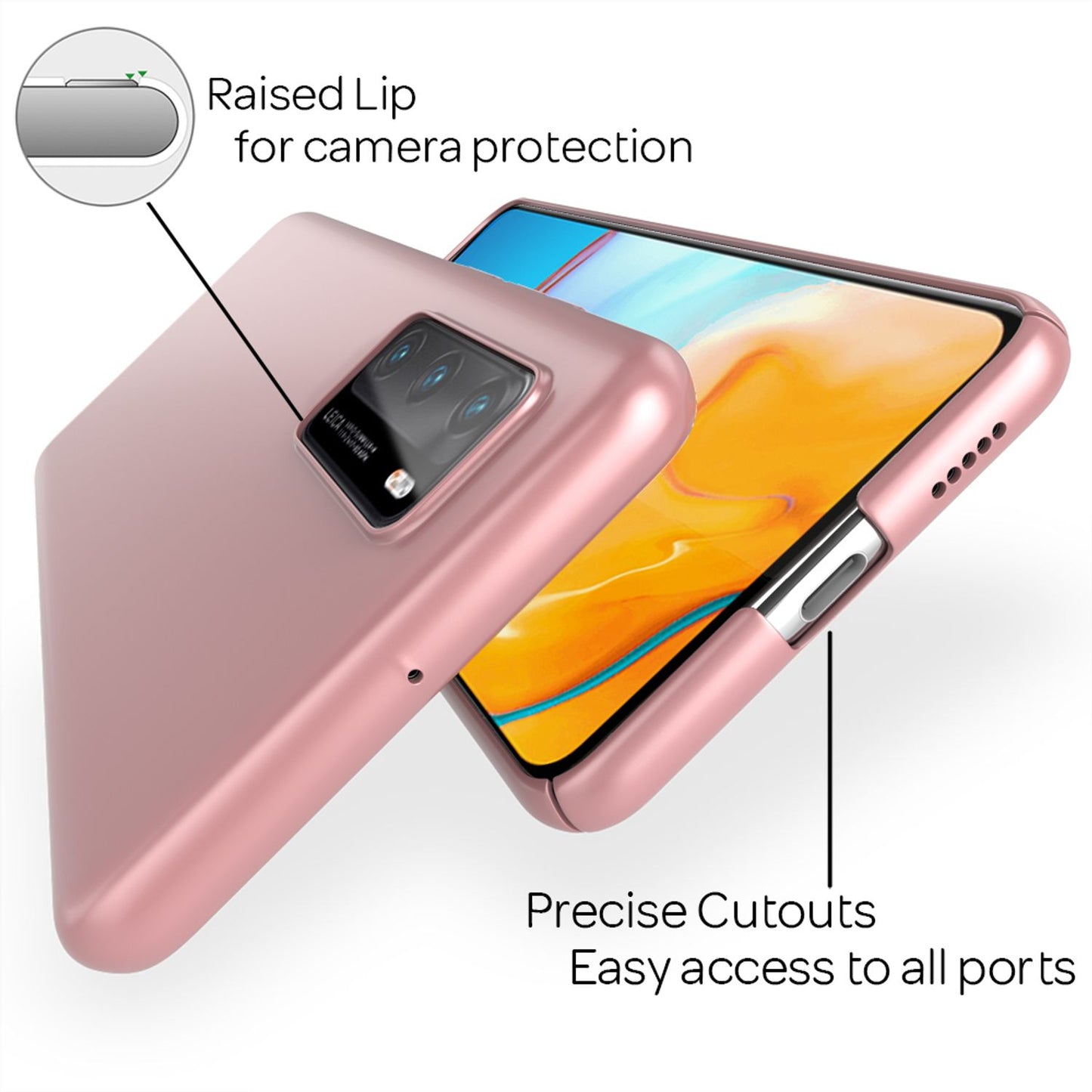 NALIA Ultra Slim Hardcase für Huawei P40 – Anti-Fingerabdruck & 0.5mm Dünn – PUREFIT (Matt & Leicht) – Marke aus Berlin