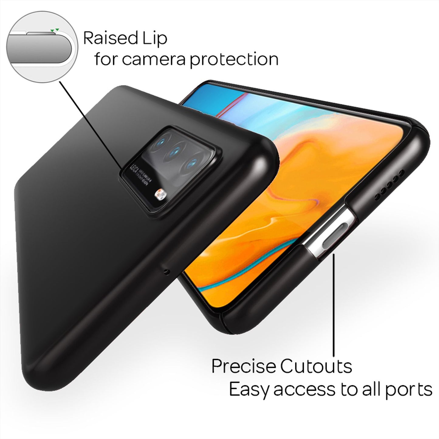 NALIA Ultra Slim Hardcase für Huawei P40 – Anti-Fingerabdruck & 0.5mm Dünn – PUREFIT (Matt & Leicht) – Marke aus Berlin