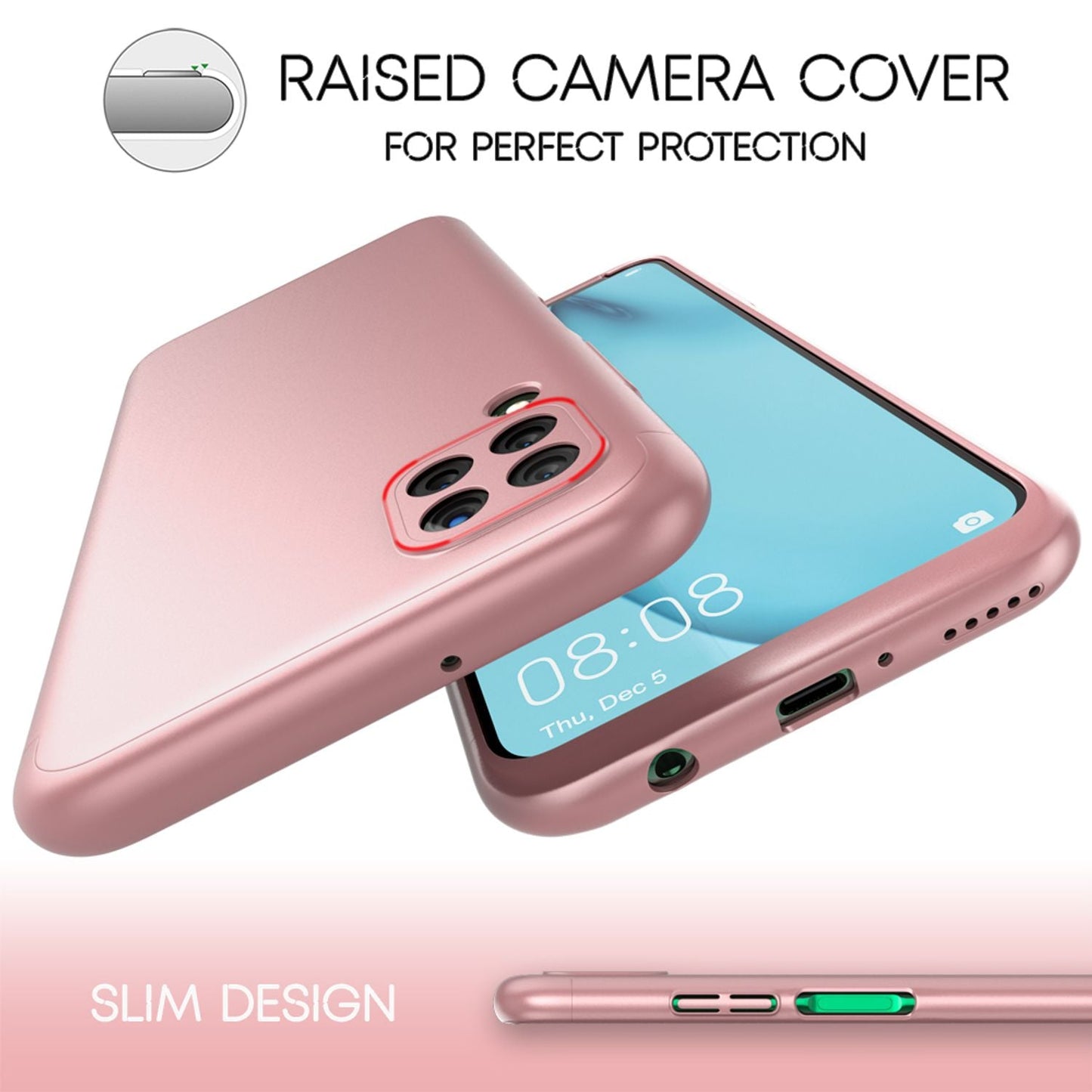 NALIA 360 Grad Handyhülle kompatibel mit Huawei P40 lite Hülle, Full-Cover & Glas vorne hinten Rundum Doppel-Schutz, Dünn Ganzkörper Phone Case Handy-Tasche, Bumper & Displayschutz