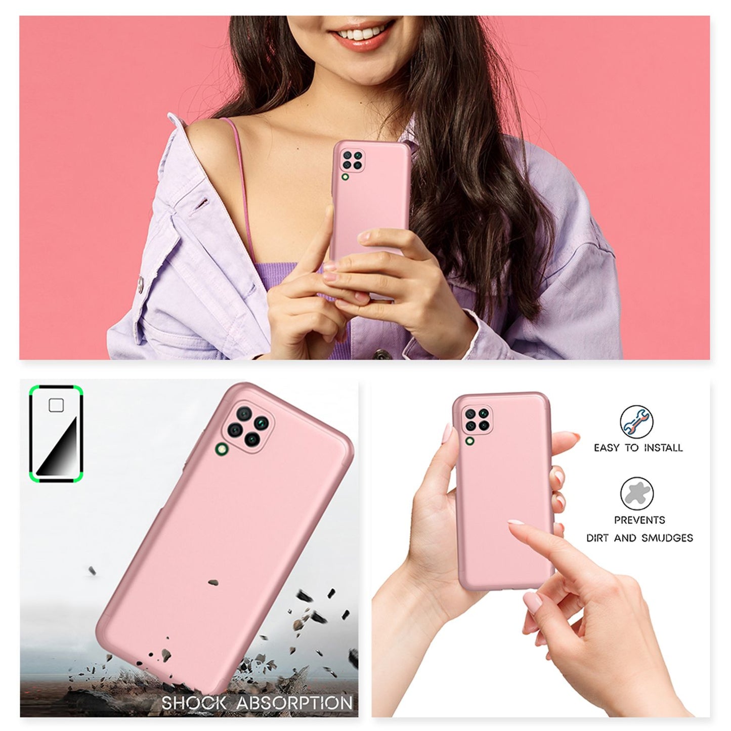 NALIA 360 Grad Handyhülle kompatibel mit Huawei P40 lite Hülle, Full-Cover & Glas vorne hinten Rundum Doppel-Schutz, Dünn Ganzkörper Phone Case Handy-Tasche, Bumper & Displayschutz