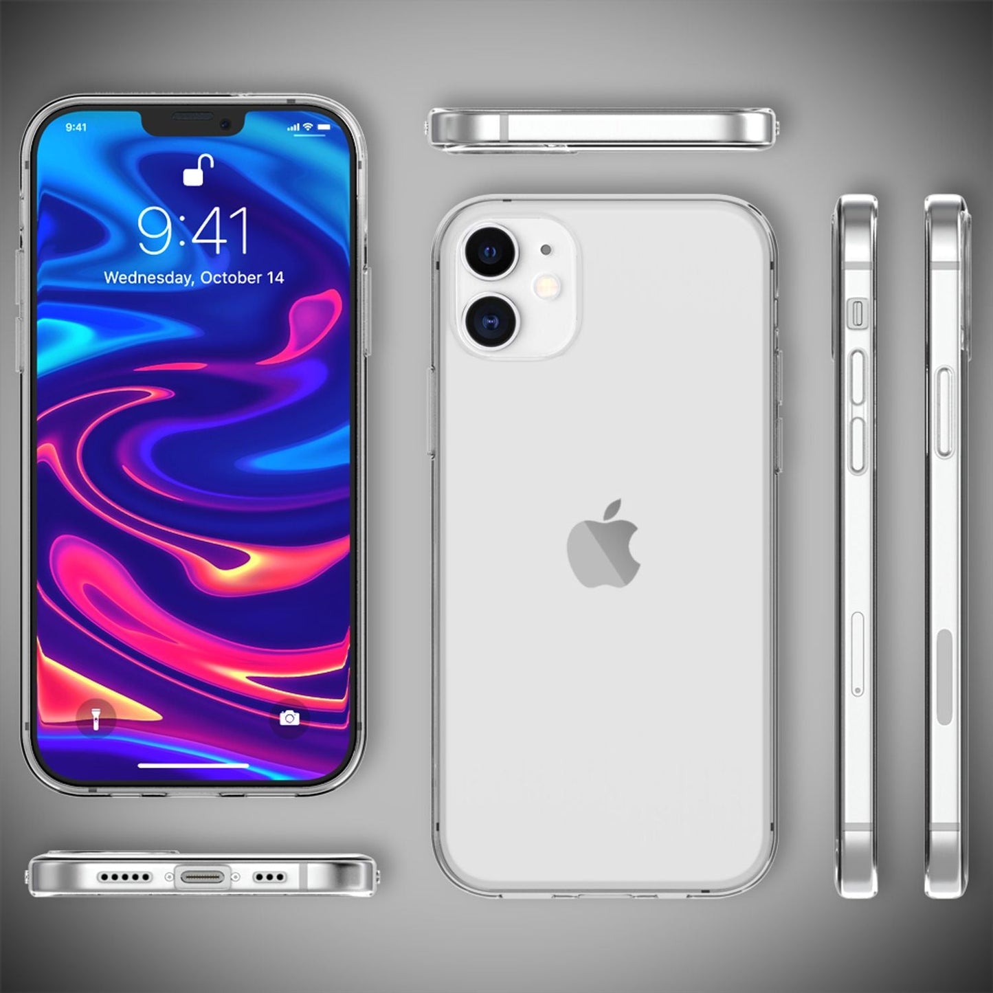NALIA Transparente Silikonhülle für iPhone 12 / 12 Pro – Anti-Gelb & Rutschfest – GLAZE (Handyhülle Kristallklar, Schlank & Stoßfest) – Marke aus Berlin