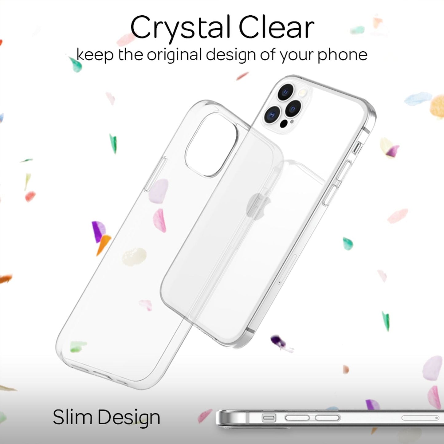 NALIA Transparente Silikonhülle für iPhone 12 Pro Max – Anti-Gelb & Rutschfest – GLAZE (Handyhülle Kristallklar, Schlank & Stoßfest) – Marke aus Berlin