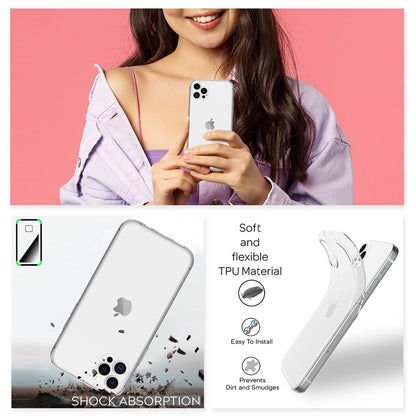 NALIA Transparente Silikonhülle für iPhone 12 Pro Max – Anti-Gelb & Rutschfest – GLAZE (Handyhülle Kristallklar, Schlank & Stoßfest) – Marke aus Berlin