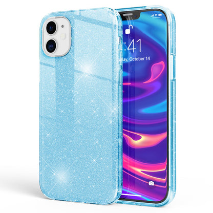NALIA Glitzerhülle für iPhone 12 Mini – Funkelnder Glitzer-Look & Grip – SHINEPOP (Silikon Case) – Marke aus Berlin