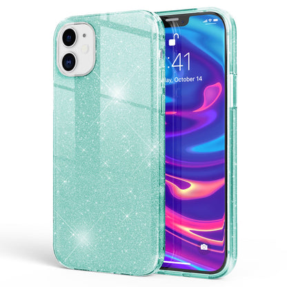 NALIA Glitzerhülle für iPhone 12 Mini – Funkelnder Glitzer-Look & Grip – SHINEPOP (Silikon Case) – Marke aus Berlin