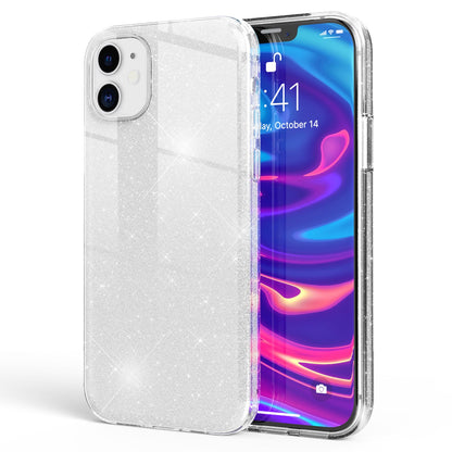 NALIA Glitzerhülle für iPhone 12 Mini – Funkelnder Glitzer-Look & Grip – SHINEPOP (Silikon Case) – Marke aus Berlin