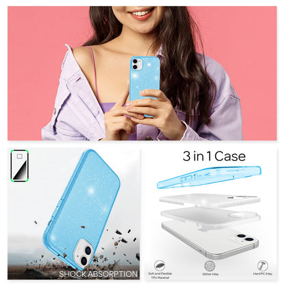 NALIA Glitzerhülle für iPhone 12 Mini – Funkelnder Glitzer-Look & Grip – SHINEPOP (Silikon Case) – Marke aus Berlin