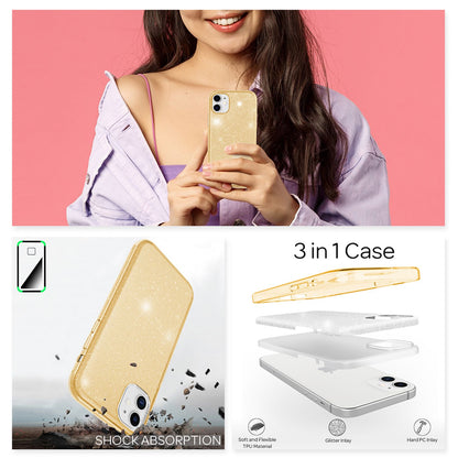 NALIA Glitzerhülle für iPhone 12 Mini – Funkelnder Glitzer-Look & Grip – SHINEPOP (Silikon Case) – Marke aus Berlin