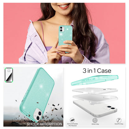 NALIA Glitzerhülle für iPhone 12 Mini – Funkelnder Glitzer-Look & Grip – SHINEPOP (Silikon Case) – Marke aus Berlin