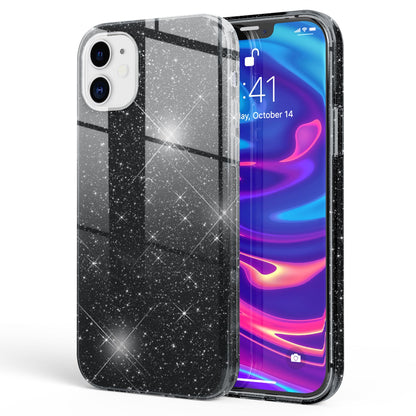 NALIA Glitzerhülle für iPhone 12 / 12 Pro – Funkelnder Glitzer-Look & Grip – SHINEPOP (Silikon Case) – Marke aus Berlin