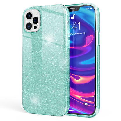 NALIA Glitzerhülle für iPhone 12 Pro Max – Funkelnder Glitzer-Look & Grip – SHINEPOP (Silikon Case) – Marke aus Berlin