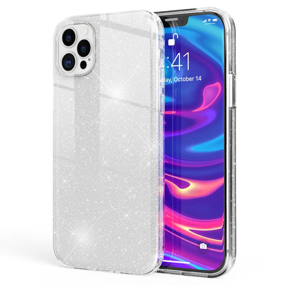 NALIA Glitzerhülle für iPhone 12 Pro Max – Funkelnder Glitzer-Look & Grip – SHINEPOP (Silikon Case) – Marke aus Berlin