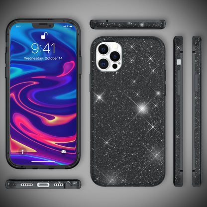 NALIA Glitzerhülle für iPhone 12 Pro Max – Funkelnder Glitzer-Look & Grip – SHINEPOP (Silikon Case) – Marke aus Berlin