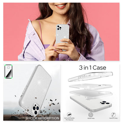 NALIA Glitzerhülle für iPhone 12 Pro Max – Funkelnder Glitzer-Look & Grip – SHINEPOP (Silikon Case) – Marke aus Berlin