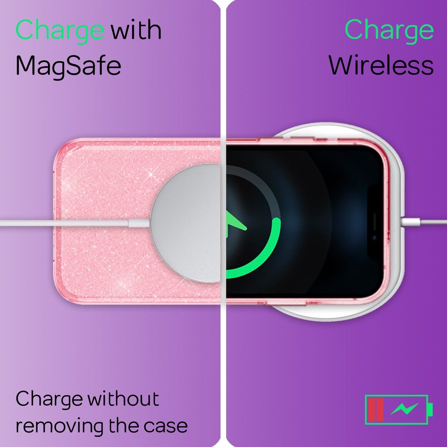 NALIA Glitzerhülle für iPhone 12 Pro Max – Funkelnder Glitzer-Look & Grip – SHINEPOP (Silikon Case) – Marke aus Berlin
