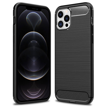 NALIA Silikonhülle für iPhone 12 Pro Max – Rutschfest & Matt – VORTEX (Gebürstete Optik & Carbon Design) – Marke aus Berlin