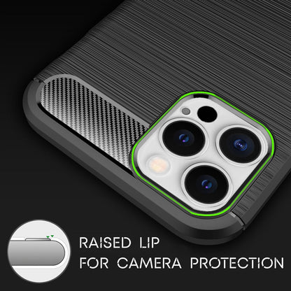 NALIA Silikonhülle für iPhone 12 Pro Max – Rutschfest & Matt – VORTEX (Gebürstete Optik & Carbon Design) – Marke aus Berlin