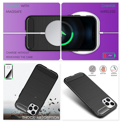 NALIA Silikonhülle für iPhone 12 Pro Max – Rutschfest & Matt – VORTEX (Gebürstete Optik & Carbon Design) – Marke aus Berlin