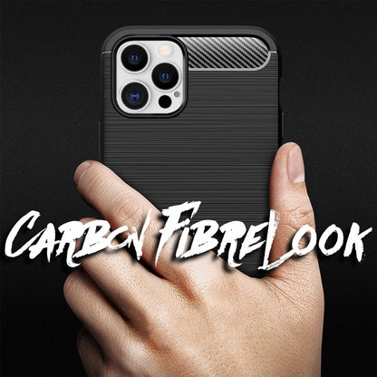 NALIA Silikonhülle für iPhone 12 Pro Max – Rutschfest & Matt – VORTEX (Gebürstete Optik & Carbon Design) – Marke aus Berlin