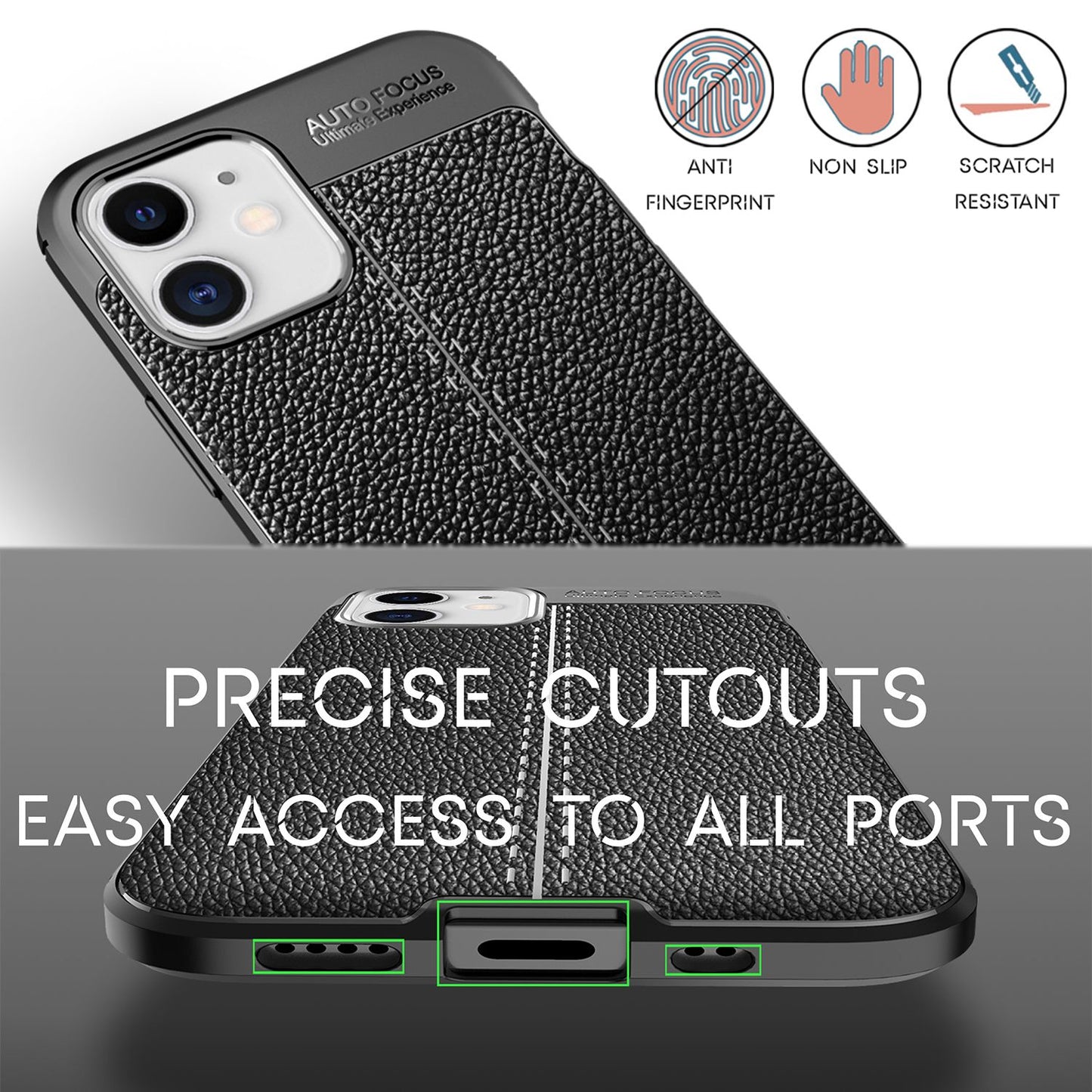 NALIA Leder-Optik Silikon Case für iPhone 12 Mini – Griffig & Matt – BARRON Handyhülle (Anti-Fingerprint, Stoßfest & Robust) – Marke aus Berlin