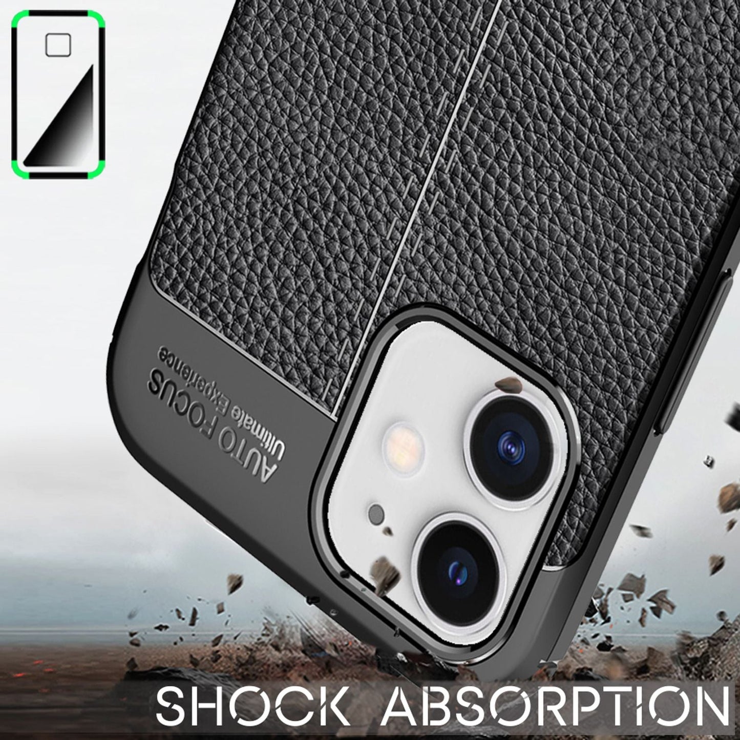 NALIA Leder-Optik Silikon Case für iPhone 12 Mini – Griffig & Matt – BARRON Handyhülle (Anti-Fingerprint, Stoßfest & Robust) – Marke aus Berlin
